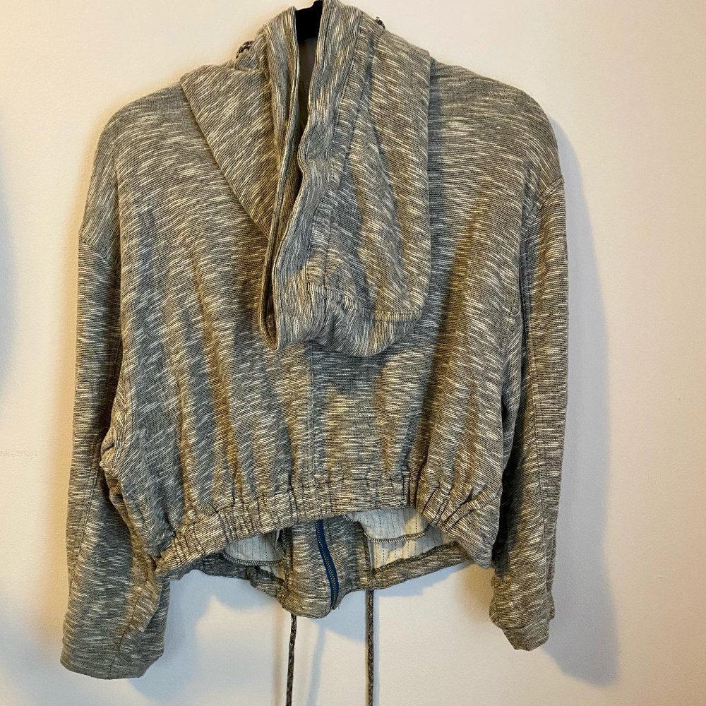 Cropped Free People Gray Zip Hoodie - Picture 2 of 3